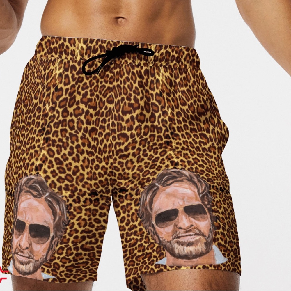 Kenny Flowers x El Pres Shorts leopard print drawstring elastic waist pockets